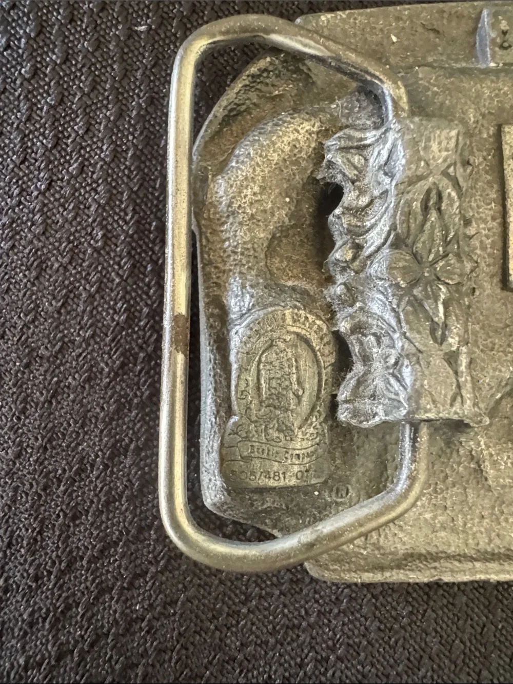 Silver Law Enforcement Themed Belt Buckle - Decorative Detail